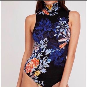 NWT FREE PEOPLE PIXIE THING BODYSUIT black combo